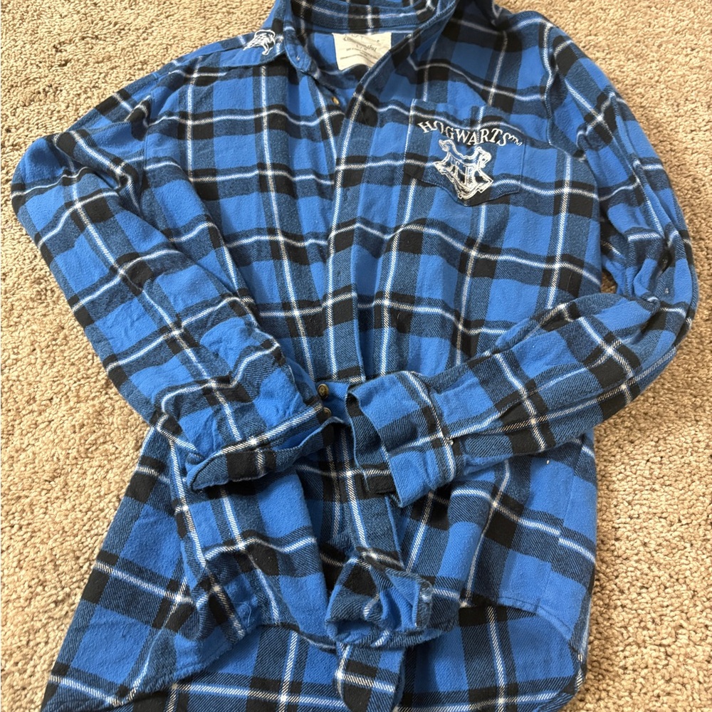 Blue Plaid Hogwarts Ravenclaw shirt